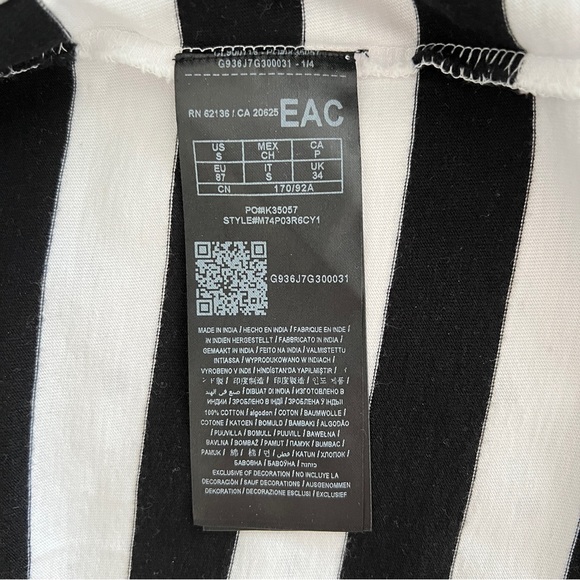 GUESS Jeans USA Men’s Classic Striped Short Sleeve Tee T-Shirt Small Black White - Picture 5 of 5